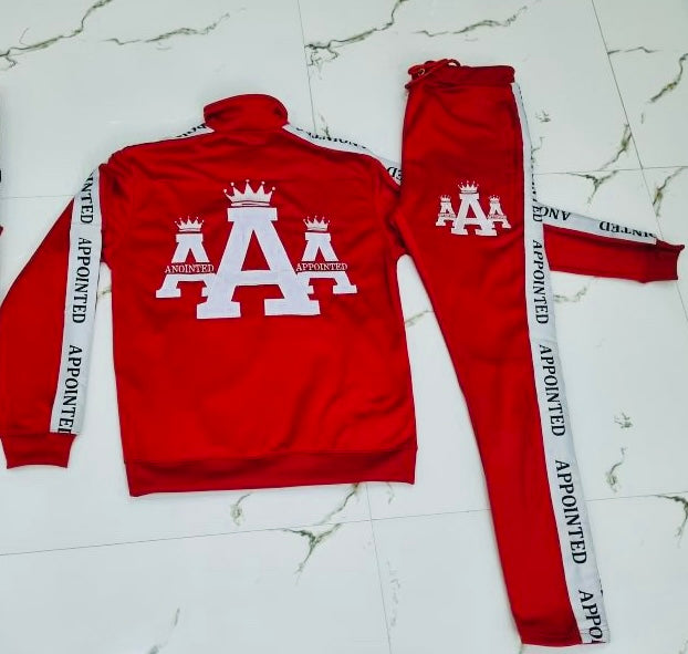"Crown Logo" Tracksuit (Red/White)