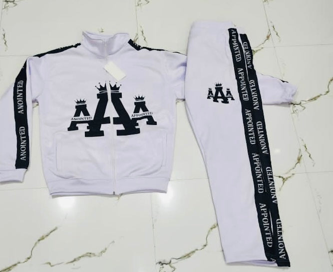 "Crown Logo" Tracksuit (White/Black)