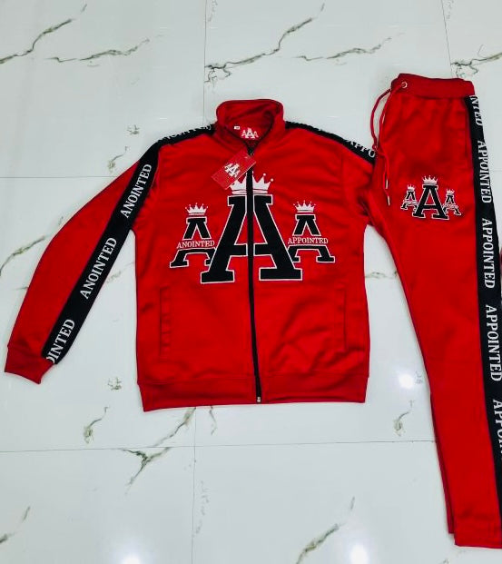 "Crown Logo" Tracksuit (Red/Black)