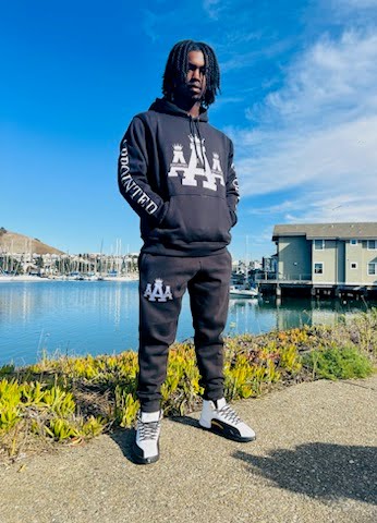 "Crown Logo" Embroidered Jogger Set (Black)