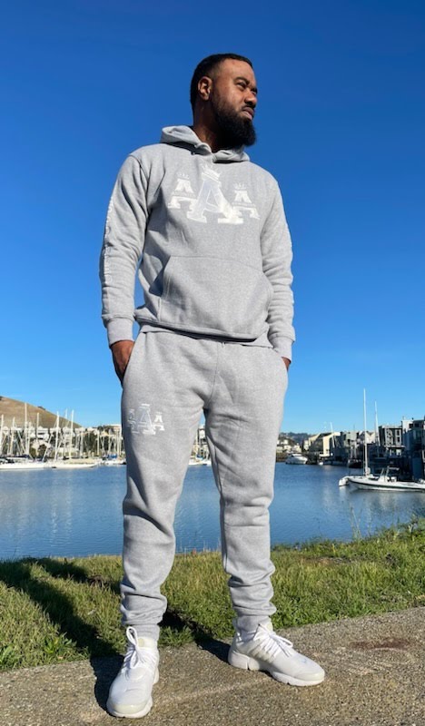 LIMITED EDITION || "Crown Logo" Embroidered Jogger Set (Gray)