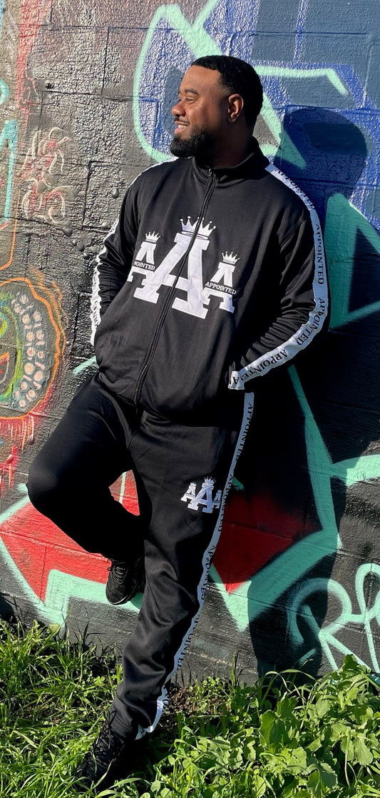 "Crown Logo" Tracksuit (Black/White)